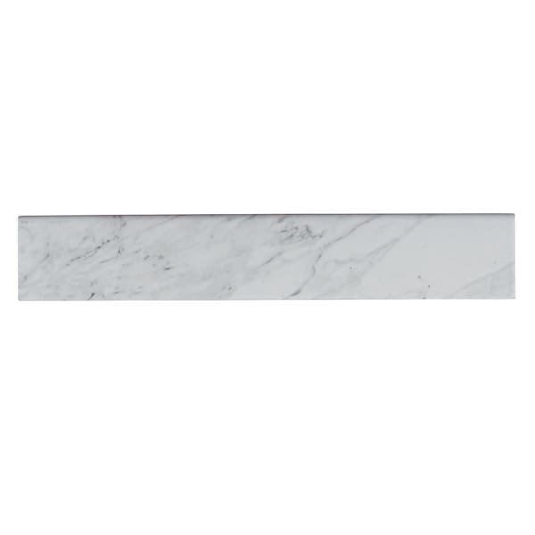Carrara Bullnose 3 In. X 18 In. Matte Glazed Porcelain Bullnose Wall Tile, 30PK